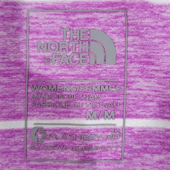 the North Face medium purple and white striped athletic short sleeve - Picture 7 of 8